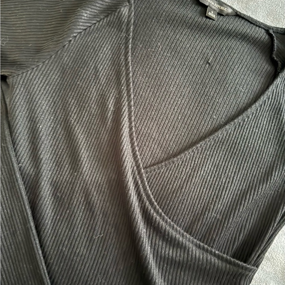 Banana Republic Charcoal Ribbed Knit Top